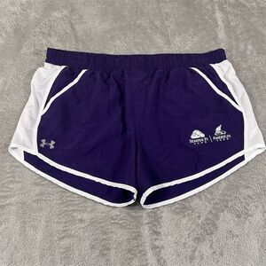 Under Armour Women's‎ HeatGear Running Shorts Purple/White Size XL Lounge